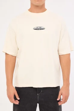 Lifted Spirits Embro Box Fit Oversize Short tee Unbleached