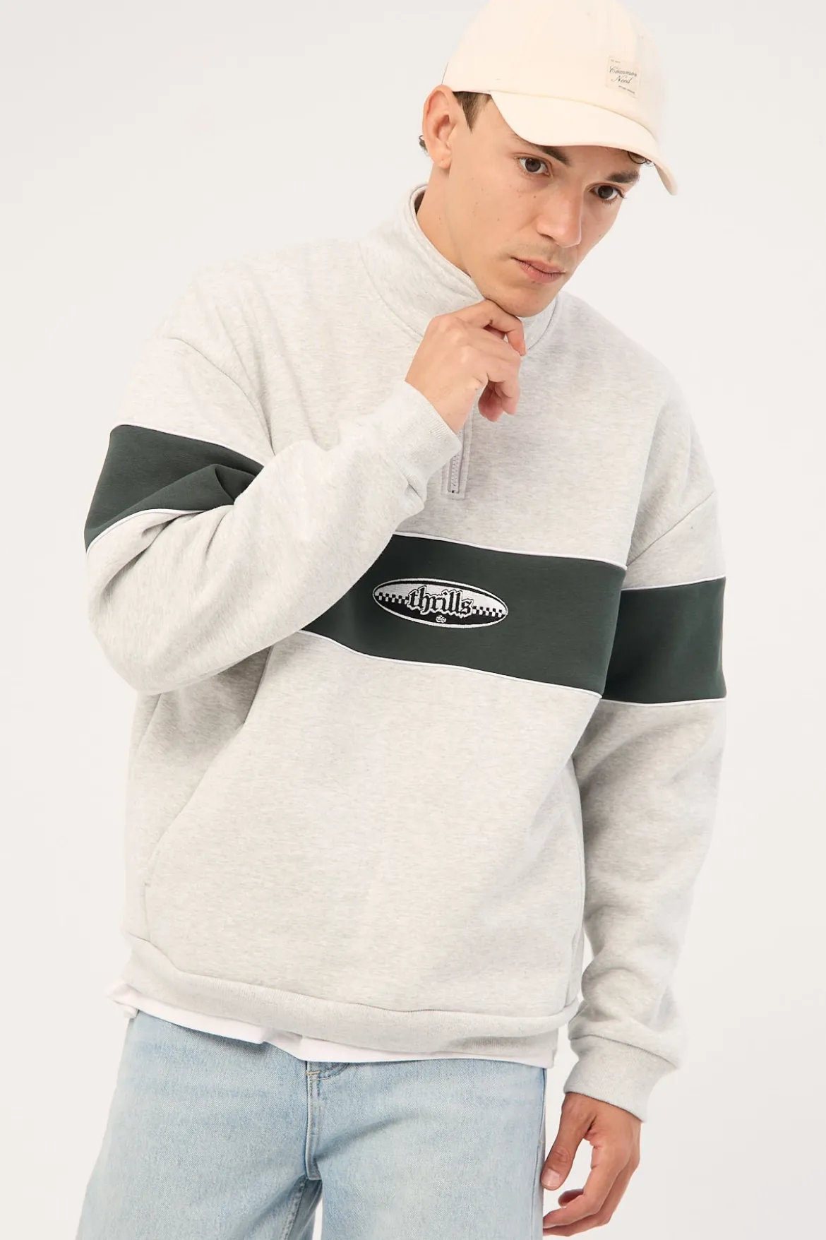 Lifted Spirits Quarter Zip Fleece Snow Marle