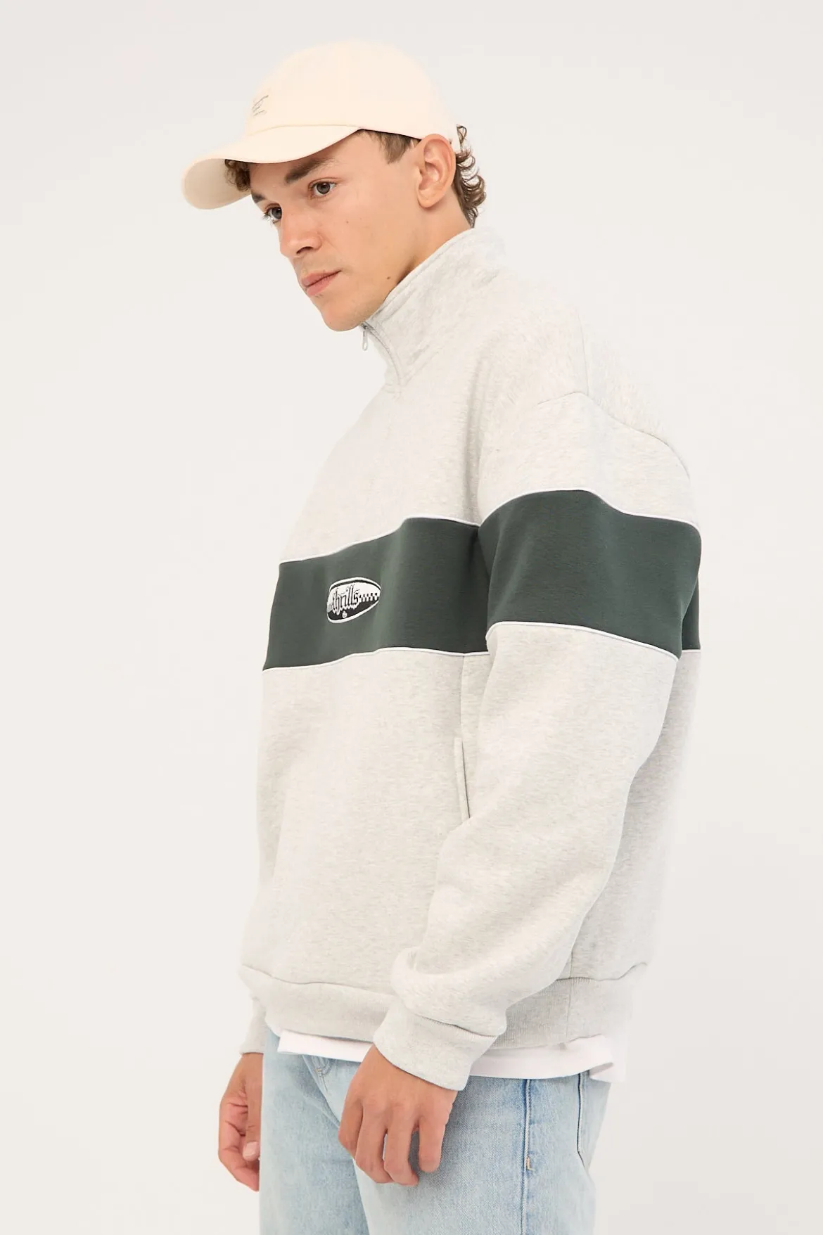 Lifted Spirits Quarter Zip Fleece Snow Marle