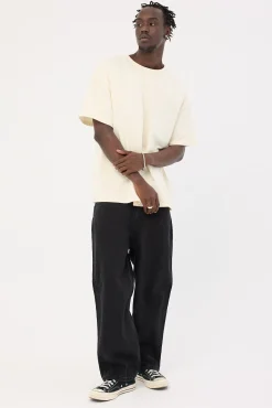 Lighten Up Big Slacker Cropped Denim Jean Aged Black