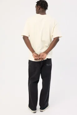 Lighten Up Big Slacker Cropped Denim Jean Aged Black