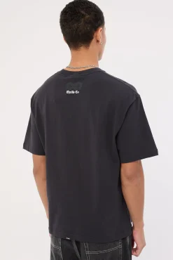 Lighten Up Box Fit Oversize Short Tee Washed Black
