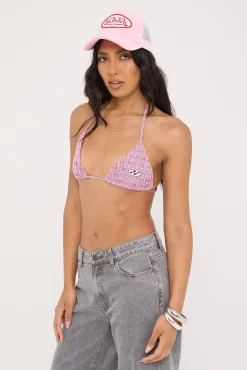 Lightning Smocked Bralette Pink Check