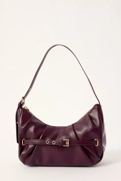 Lila Buckle Shoulder Bag Plum