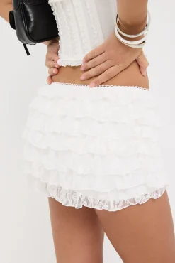 Lila Lace Mini Skirt White