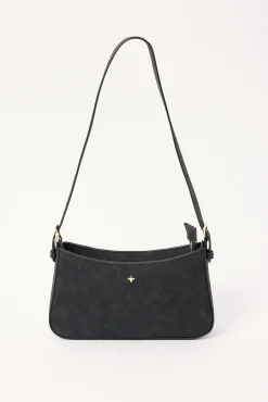 Lilu Shoulder Bag Black Suede PU