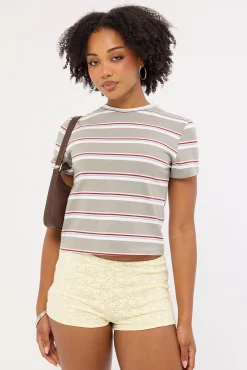Loft Stripe Tee Ash
