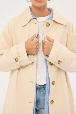 London Collar Trench Coat Stone