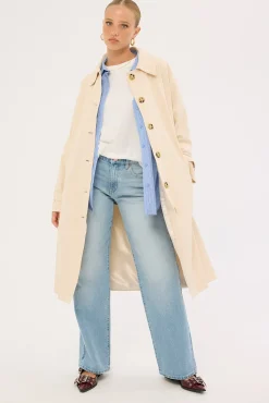 London Collar Trench Coat Stone