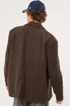 London Double Breasted Blazer Brown Tweed