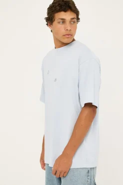Londres Heavyweight Boxy Tee Pale Blue