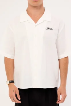Lonely Paradise Box Fit Cropped Shirt White