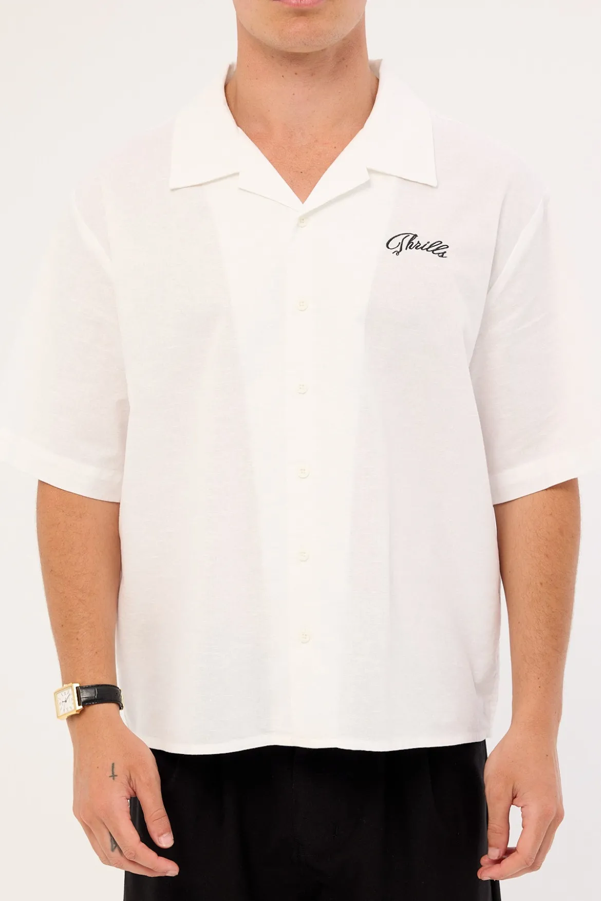 Lonely Paradise Box Fit Cropped Shirt White