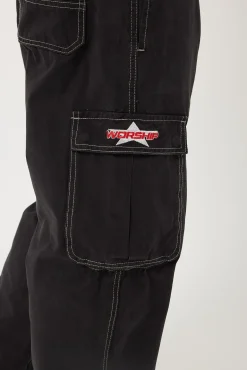 Lonestar Elastic Cargo Pant Black Rinse