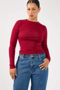 Long Sleeve Tee Burgundy