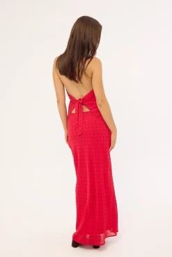 Lorelai Polka Maxi Skirt Red Print