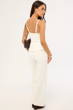 Lori Petite High Rise Pants White