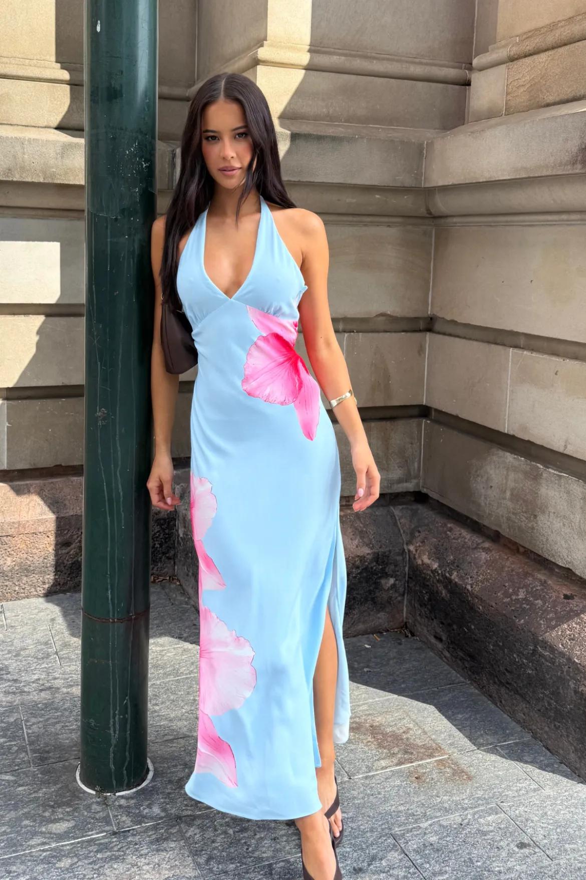 Loula Bloom Maxi Dress Light Blue