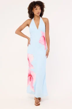 Loula Bloom Maxi Dress Light Blue