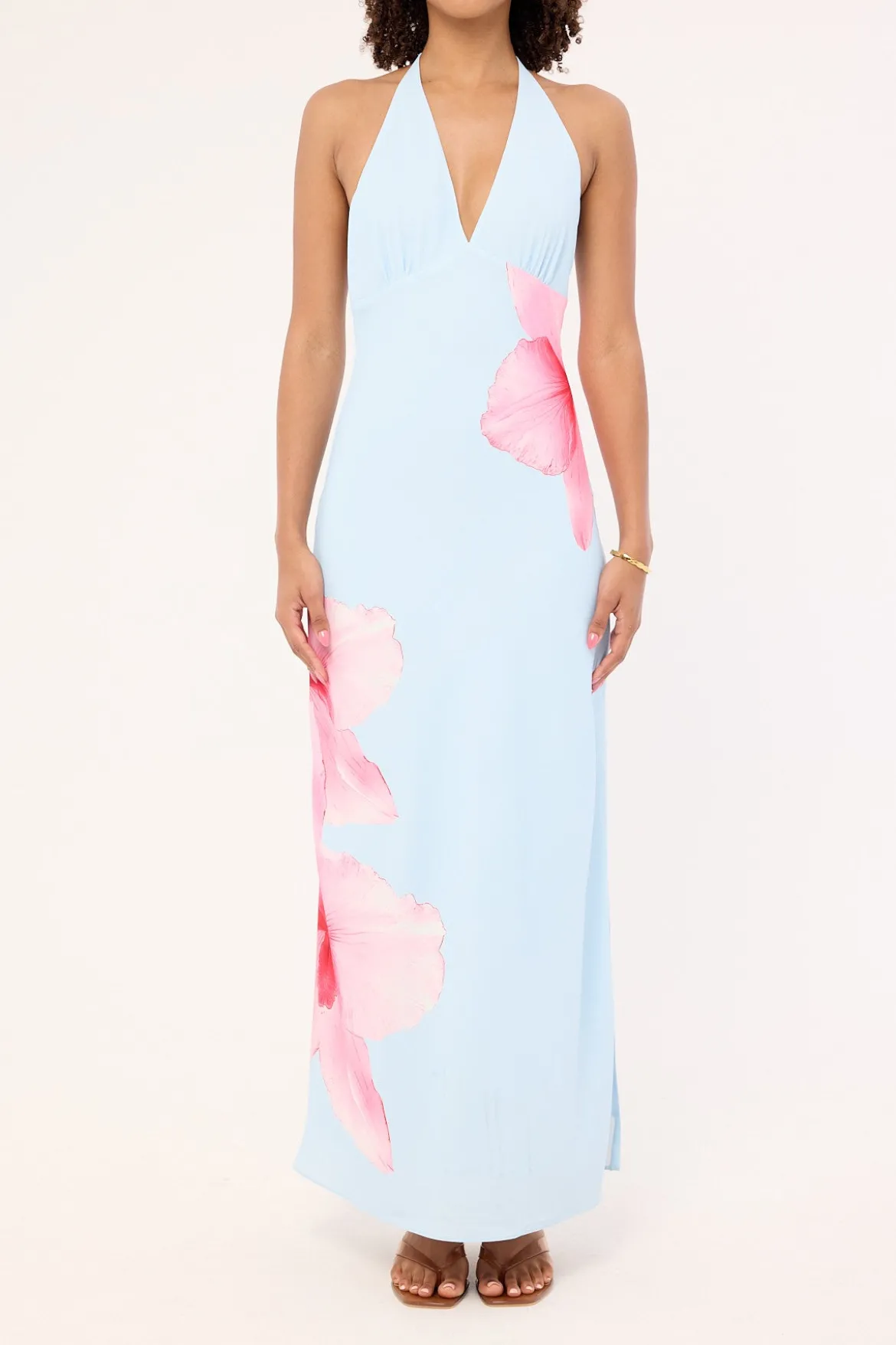 Loula Bloom Maxi Dress Light Blue