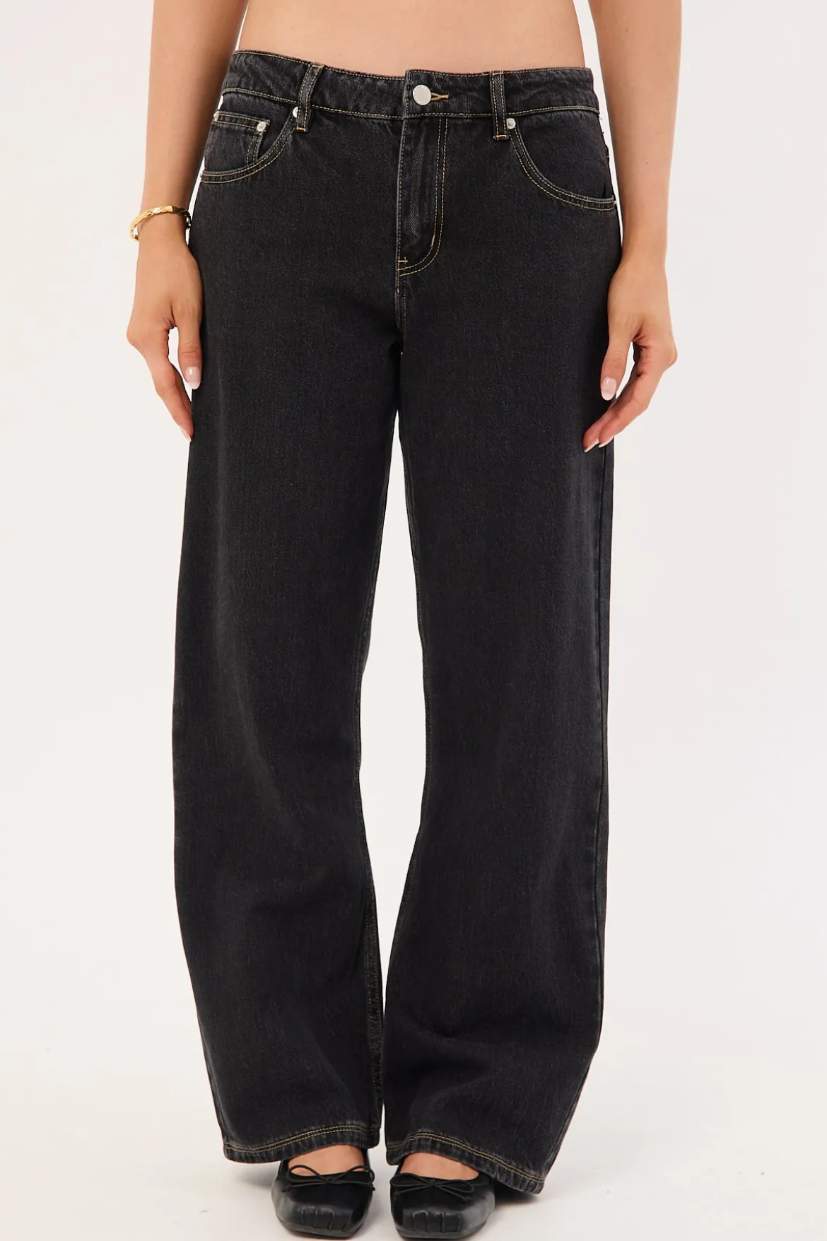 Low Rise Baggy Jean Washed Grey
