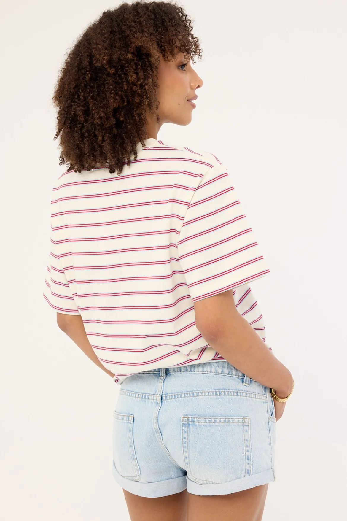 Low Rise Denim Shorts Light Blue Denim