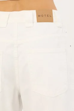 Low Rise Denim Skater Shorts True White