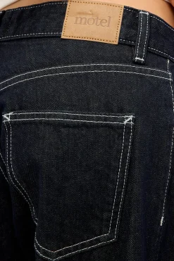 Low Rise Parallel Jean Indigo Contrast Stitch
