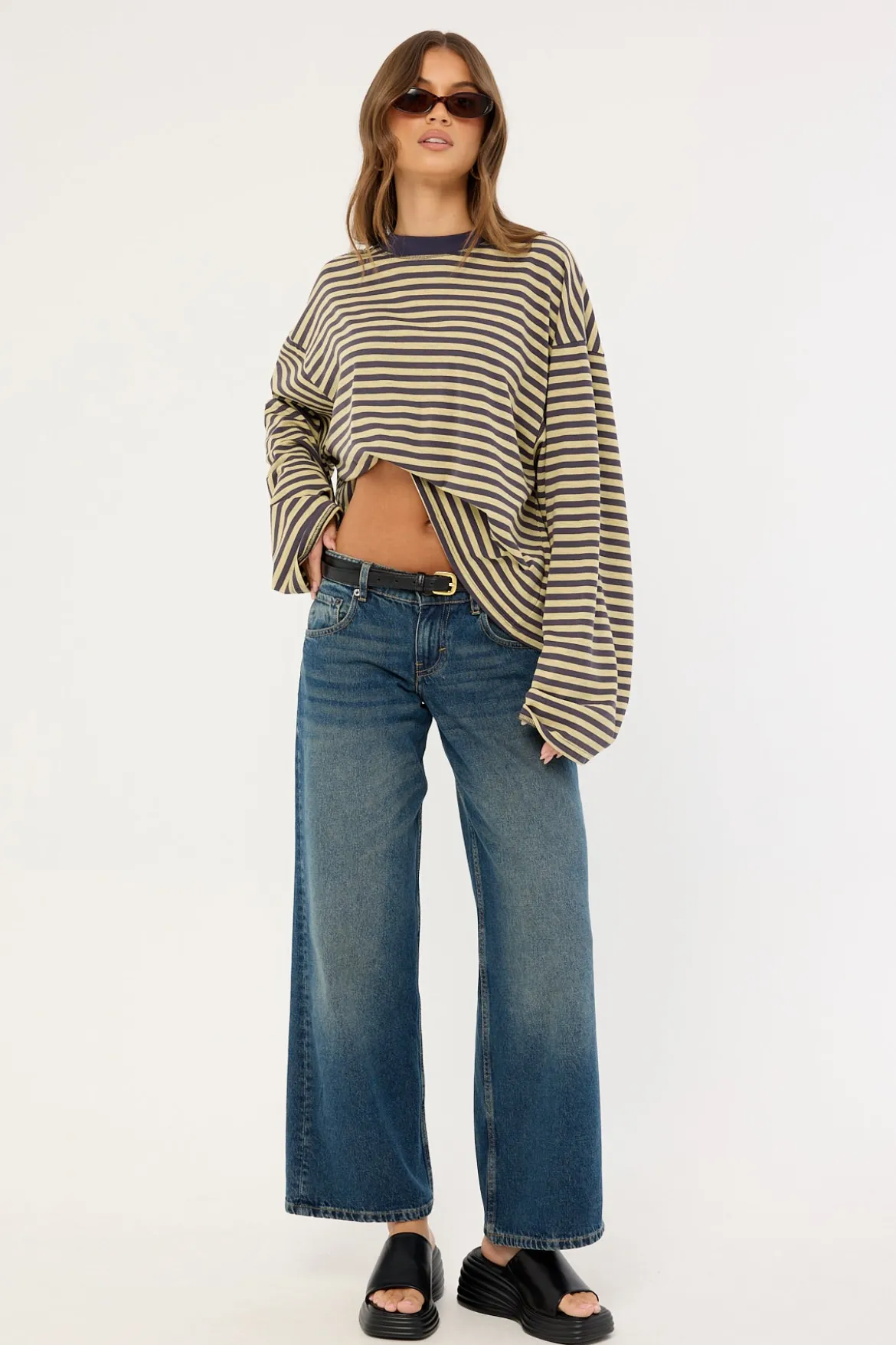 Low Rise Parallel Jean Steel Blue