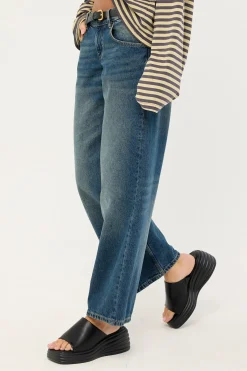 Low Rise Parallel Jean Steel Blue