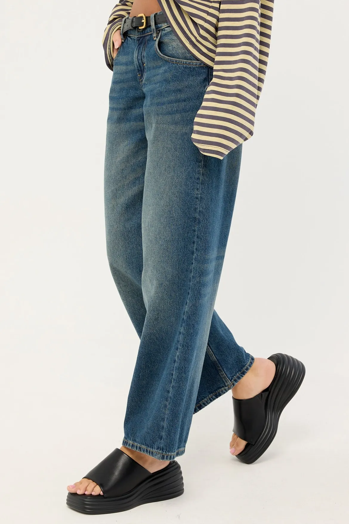 Low Rise Parallel Jean Steel Blue