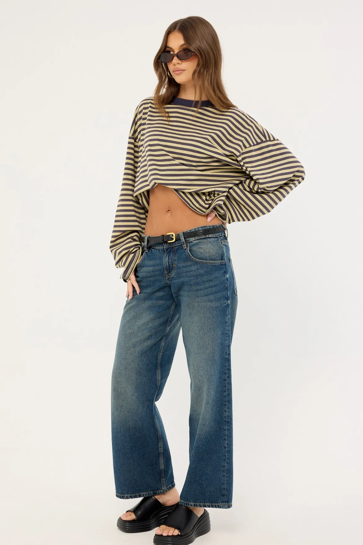 Low Rise Parallel Jean Steel Blue