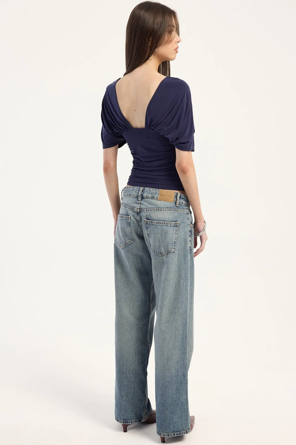 Low Rise Parallel Jean Vintage Bleach Blue Denim