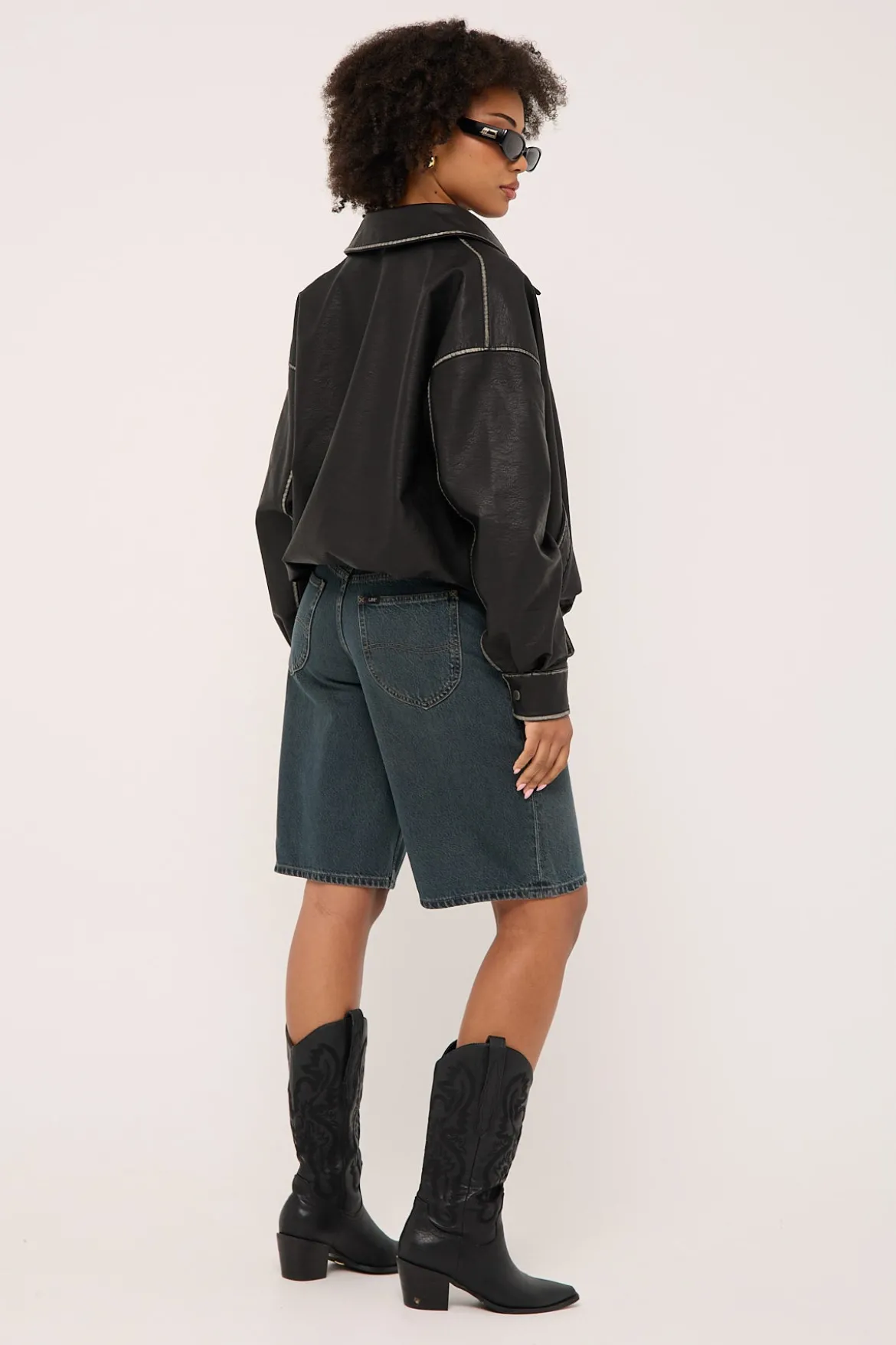 Low Slouch Denim Jort Smoked Tea
