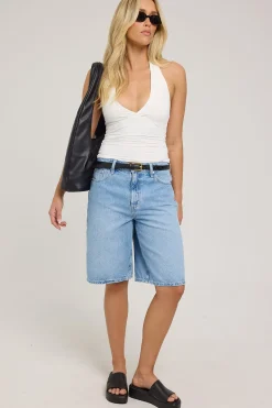 Low Slouch Jort Crystal Blue