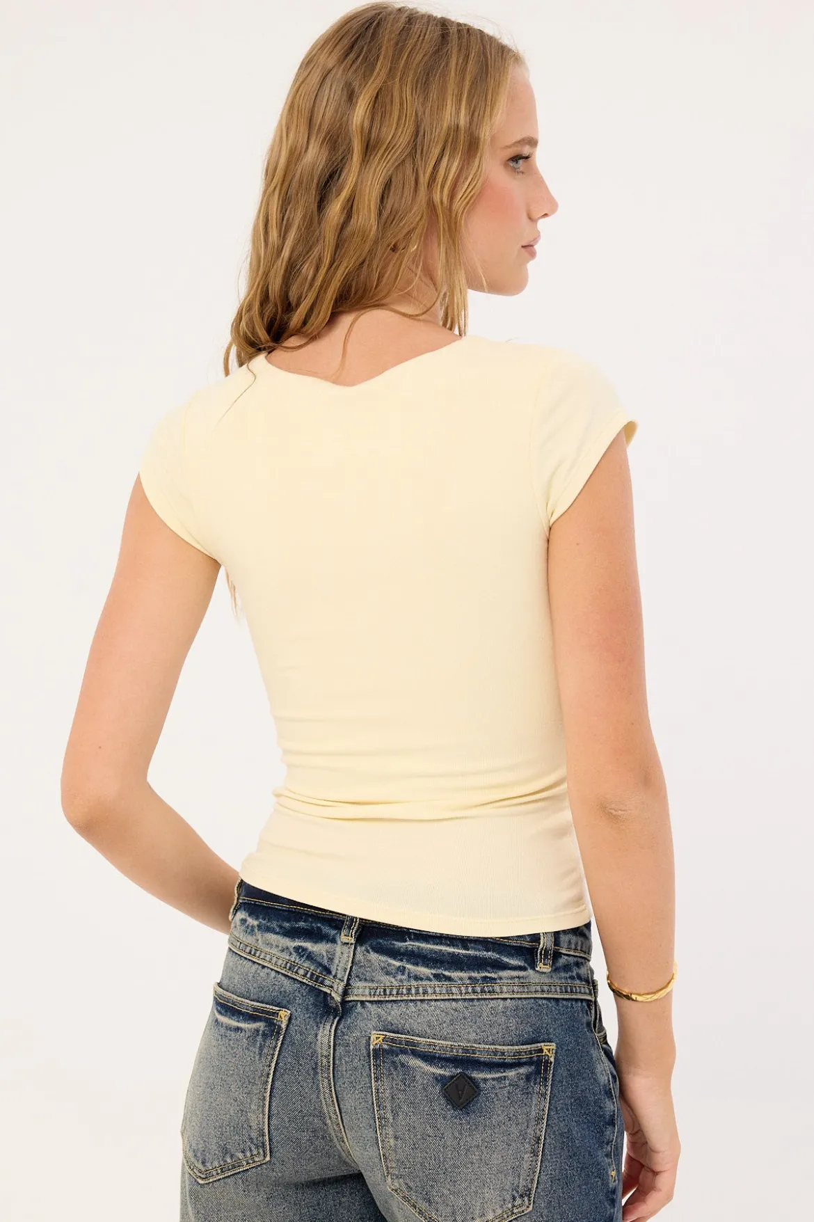 L&t Cap Sleeve Scoop T-shirt Butter