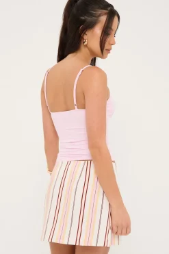 L&t Cross Over Cami Top Pink