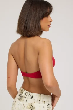 L&t Halter Twist Bralette Cherry