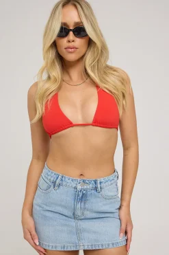 L&t Lua Halter Bikini Top Red