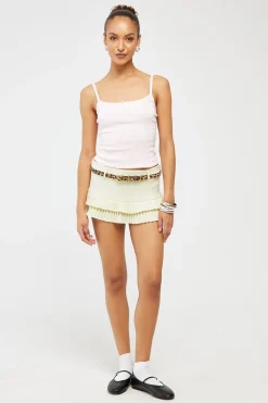 L&t Pointelle Scoop Neck Singlet Pink