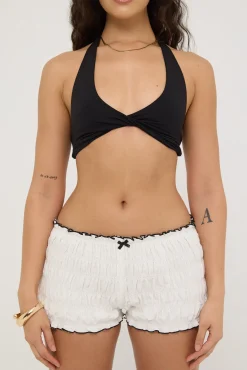 L&t Recycled Halter Twist Bralette Black