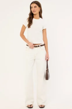 L&t Relaxed Baby Tee White