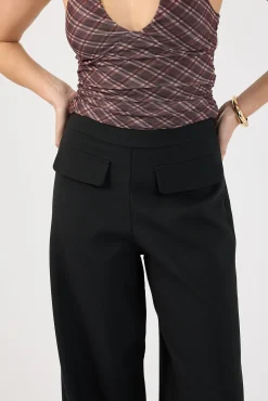 Luca Pocket Tailored Pants Black