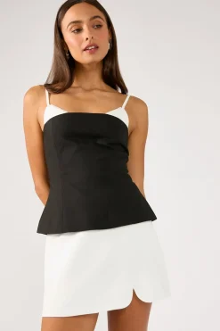 Luca Split Mini Skirt White