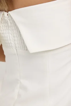 Luca Strapless Long Line Top White