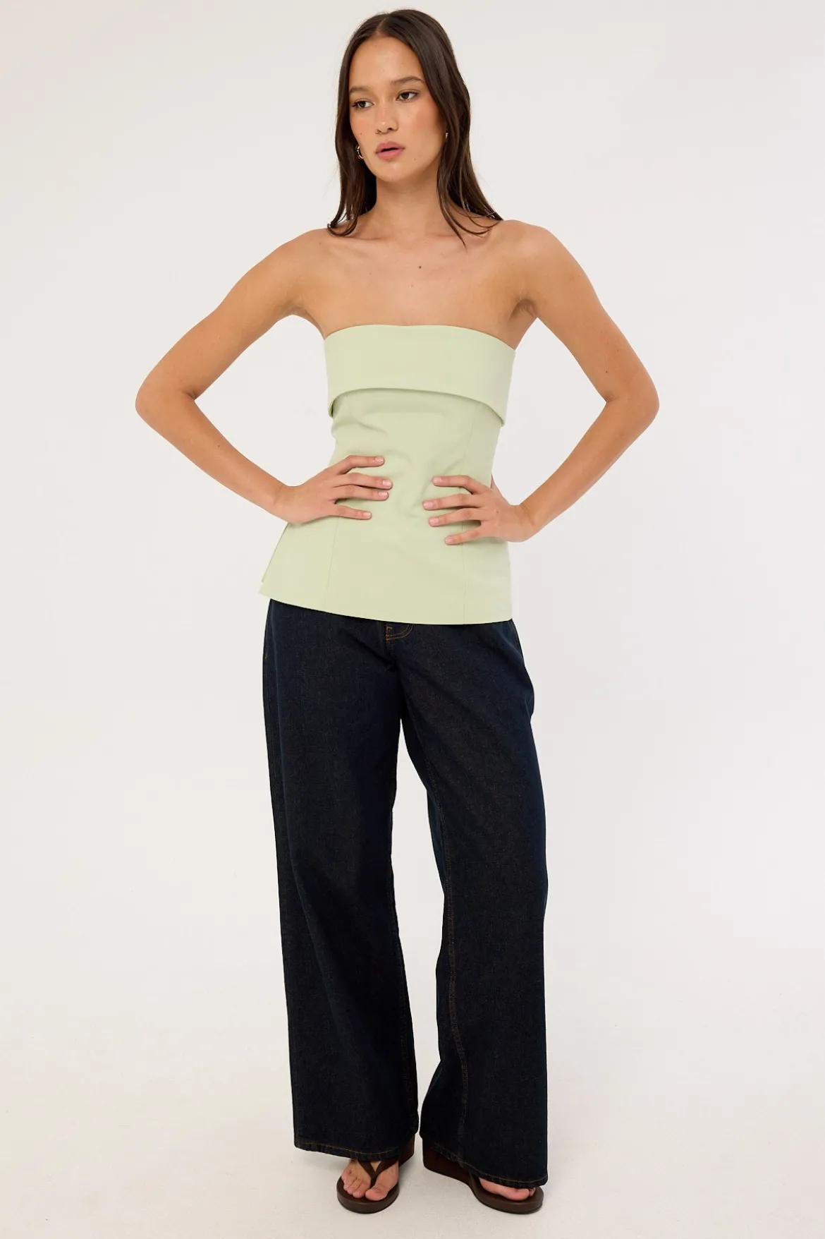 Luca Strapless Long Line Top Mint