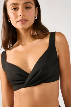 Luca V Neck Bralette Black