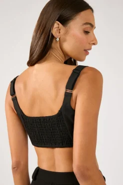 Luca V Neck Bralette Black