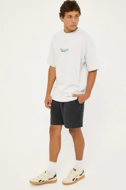Lucas Elastic Waist Carpenter Short Washed Black