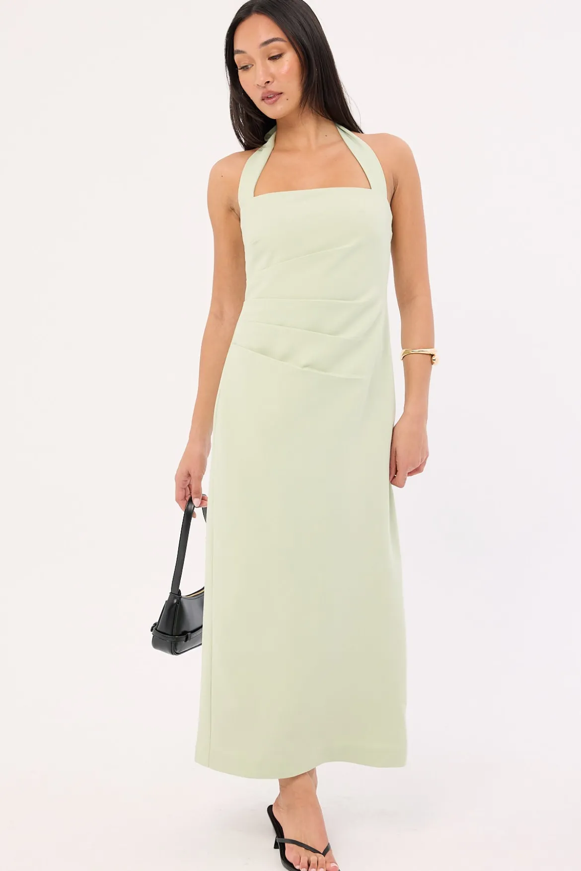 Lucette Halter Suiting Midi Dress Mint